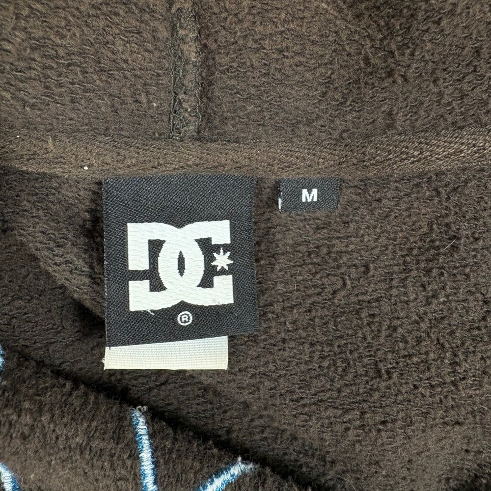 DC Shoes Womens Y2K Brown Blue Embroidered Full Zip Hoodie Sweatshirt Size M - Picture 5 of 7